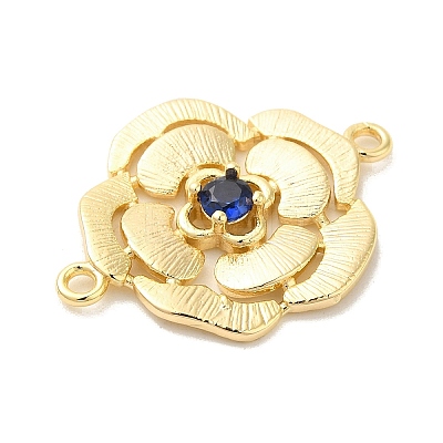 Brass Pave Glass Connector Charms KK-Z073-32G-05-1