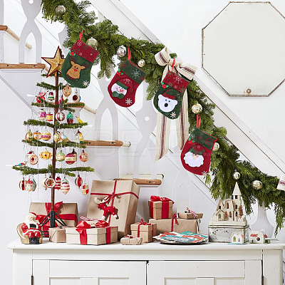 12Pcs 4 Styles Cloth Christmas Stocking Gift Bag Pendant Decoration FIND-SP0020-60A-1