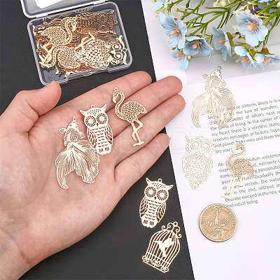 30Pcs 5 Style Brass Pendants KKC-CA0001-10-1