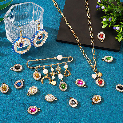 18Pcs 9 Colors UV Plating Alloy Pendants ALRI-TA0001-20-1
