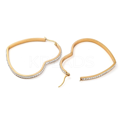 304 Stainless Steel Heart Hoop Earrings EJEW-S242-01G-H-1