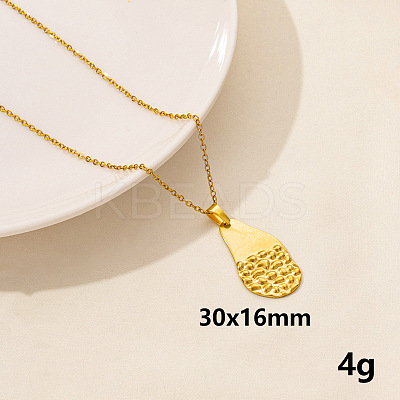 Stylish Stainless Steel Geometric Teardrop Pendant Necklace for Women PD6789-8-1