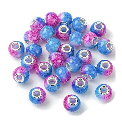 Two Tone Glass European Beads GPDL-K003-01D-1