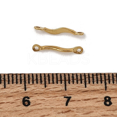 304 Stainless Steel Wavy Bar Links Connector Charms STAS-A134-01C-G-1