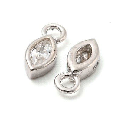Real Platinum Plated Rhodium Plated 925 Sterling Silver Charms STER-K176-03B-P-1