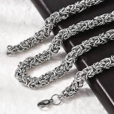 Tarnish Resistant 304 Stainless Steel Necklace Men's Byzantine Chain Necklaces NJEW-H411-26-1