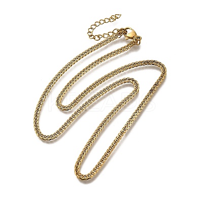 3MM 304 Stainless Steel Wheat Chain Necklaces for Men STAS-V011-03D-G-1