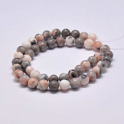 Natural Pink Zebra Jasper Beads X1-G-P231-01-6mm-1