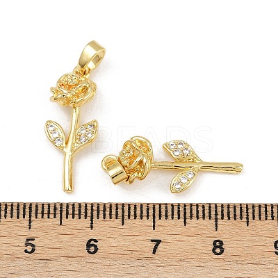 Brass Micro Pave Cubic Zirconia Pendants KK-F908-22G-1