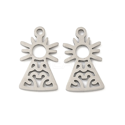 201 Stainless Steel Laser Cut Pendants STAS-P428-10P-02-1