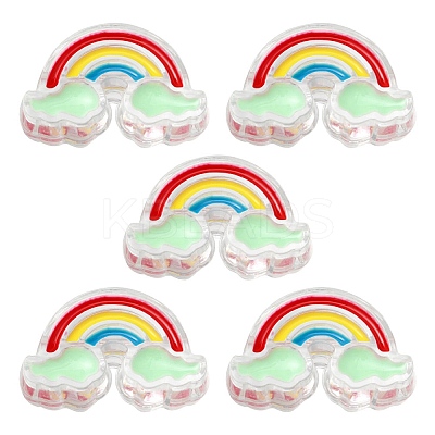5Pcs Transparent Acrylic Enamel Beads OACR-YW0001-31C-1