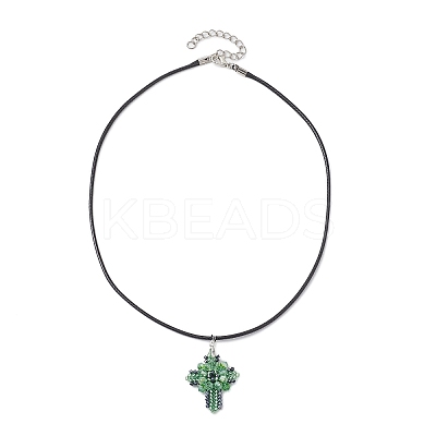 Transparent Electroplate Glass Pendant Necklaces NJEW-MZ00040-02-1