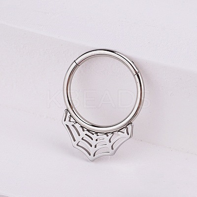 316L Stainless Steel Micro Pave Cubic Zirconia Hoop Nose Rings WG5D603-23-1