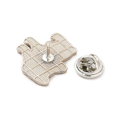 Dog Enamel Pin with Brass Butterfly Clutches JEWB-A006-01G-1