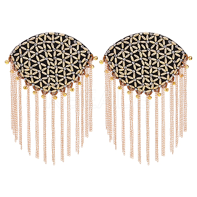 2Pcs Detachable Iron Tassel Epaulettes AJEW-FH0006-25G-1
