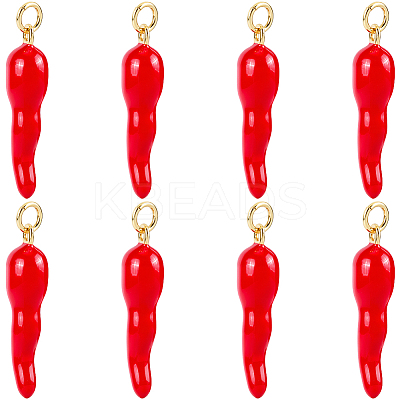 8Pcs Brass Enamel Pendants KK-BBC0019-81-1