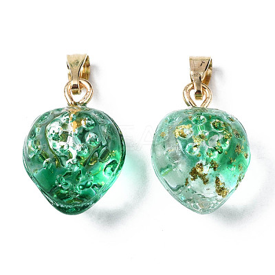 Two Tone Transparent Spray Painted Glass Pendants GLAA-N035-014-G06-1