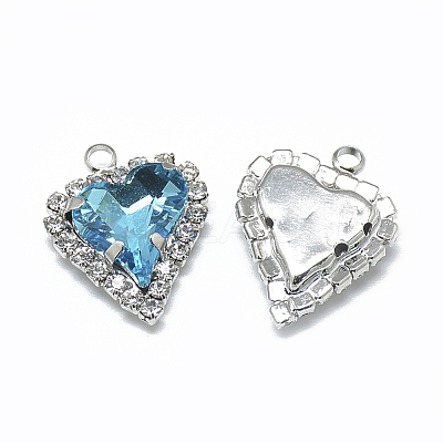 Glass Rhinestone Pendants RGLA-T128-12x13-07P-1