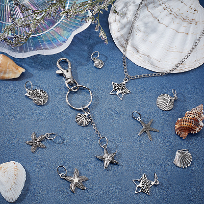 40Pcs 10 Style Tibetan Style Alloy Pendants FIND-PH0003-12-1