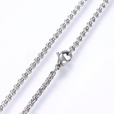 Tarnish Resistant 304 Stainless Steel Cable Chain Necklaces NJEW-P226-02P-01-1
