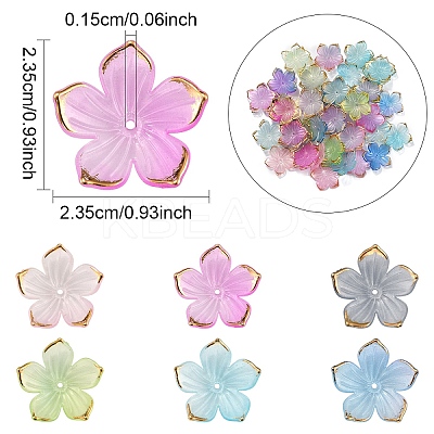 120Pcs 6 Colors Transparent Acrylic Bead Caps TACR-YW0002-44-1
