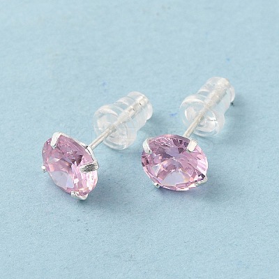 Cubic Zirconia Diamond Stud Earrings LS-STER-M105-01C-S-1