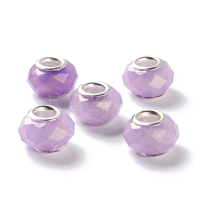 Pearlized Resin European Beads RESI-M001-01B-1
