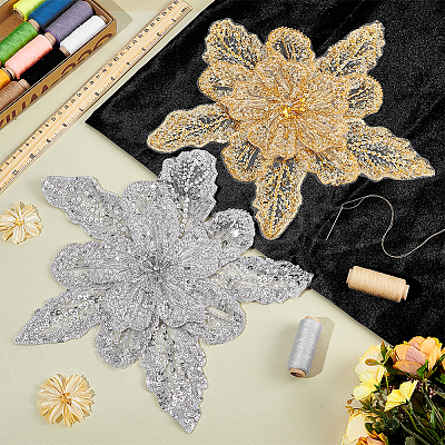 2Pcs 2 Colors Flower Decorative Corsages for Clothing Accessories FIND-NB0006-52-1