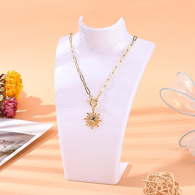 Organic Glass Necklace & Earring Standing Bust Displays NDIS-E006-2A-1