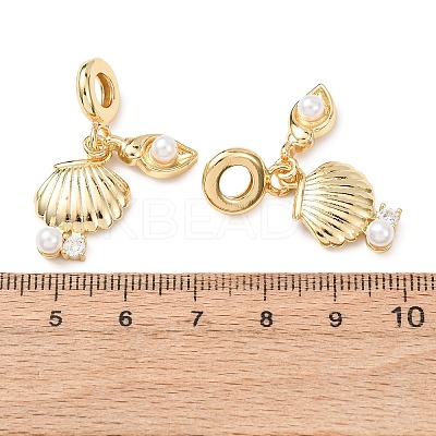 Ocean Brass Pave Clear Cubic Zirconia European Dangle Charms KK-H278-05G-1