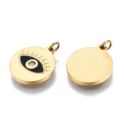 316 Surgical Stainless Steel Enamel Charms STAS-S116-381A-G-1