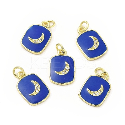Brass Micro Pave Cubic Zirconia Pendants KK-E068-VB440-1-1