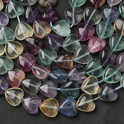 Natural Green Purple Yellow Fluorite Beads Strands G-NH0048-A01-01-1