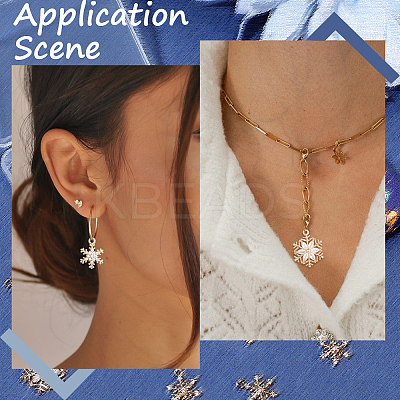16Pcs 4 Styles Christmas Brass Micro Pave Cubic Zirconia Pendants KK-SC0006-95-1