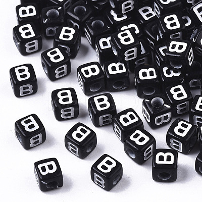 Opaque Acrylic Beads SACR-N002-01B-1