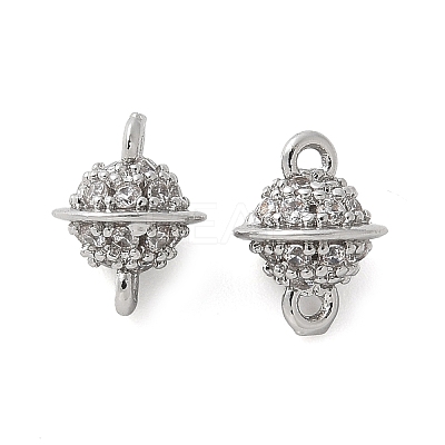 Brass Micro Pave Cubic Zirconia Connector Charms KK-U056-36P-1