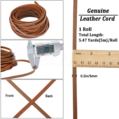Flat Cowhide Leather Jewelry Cord LC-GF0001-10A-02-1