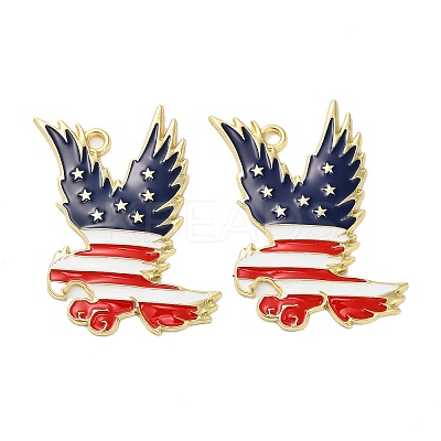 Independence Day Alloy Enamel Pendants ENAM-G229-06G-02-1