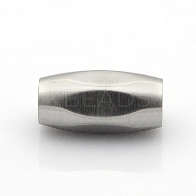 Tarnish Resistant 304 Stainless Steel Matte Surface Magnetic Clasps with Glue-in Ends STAS-O042-D-31-1
