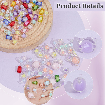 420Pcs 9 Styles Transparent Acrylic Beads TACR-PA0001-33-1