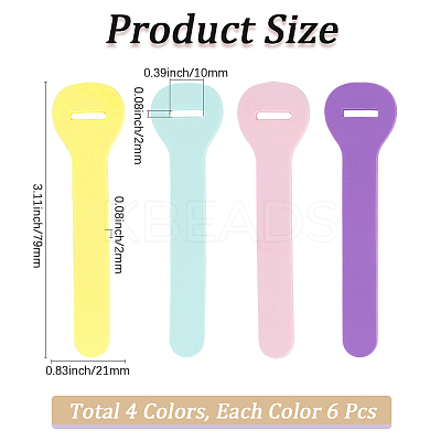 24Pcs 4 Colors PVC Zipper Pull Tabs PVC-GF0001-02B-03-1