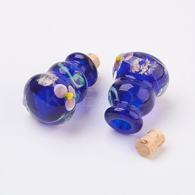 Handmade Lampwork Perfume Bottle Pendants LAMP-P044-B-1