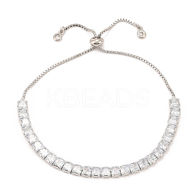 Adjustable Brass Micro Pave Cubic Zirconia Tennis Bracelets BJEW-F416-04P-1