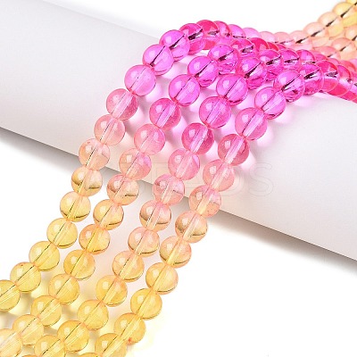Baking Paint Transparent Glass Beads DGLA-M001-8mm-05-1