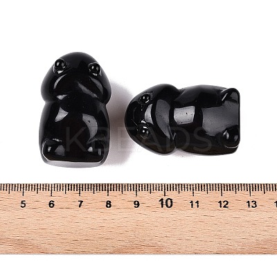 Natural Obsidian Monster Figurines DJEW-N003-01A-1