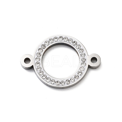 304 Stainless Steel Crystal Rhinestone Connector Charms STAS-Z091-06P-1