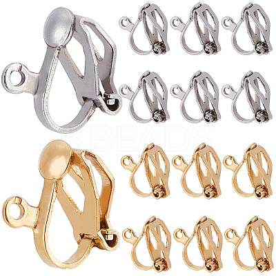 80Pcs 2 Colors 304 Stainless Steel Clip-on Earring Findings STAS-SP0001-24-1