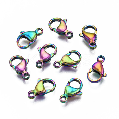 Ion Plating(IP) 304 Stainless Steel Lobster Claw Clasps STAS-S119-004B-1