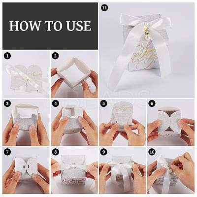 10Pcs Square Folding Candy Boxes CON-TA0001-12-1