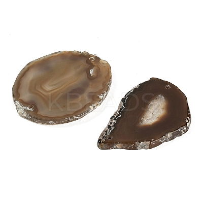 Natural Agate Nuggets Slice Links Connector Charms G-E022-M06-1